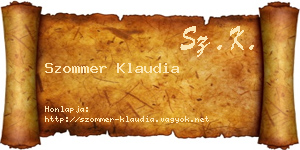 Szommer Klaudia névjegykártya