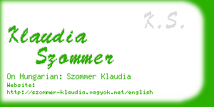 klaudia szommer business card